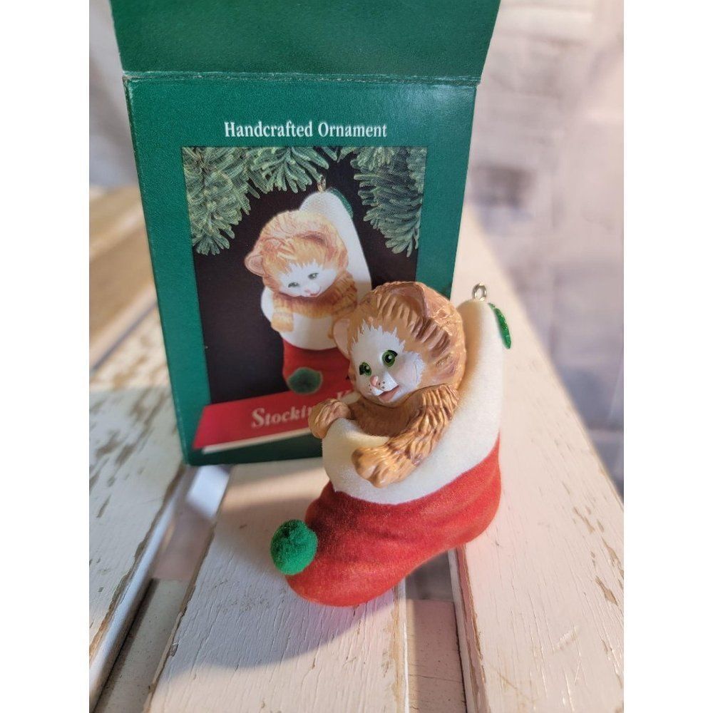 Hallmark‎ Stocking kitten 1989 xmas ornament